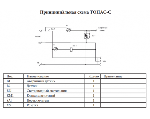 Монтажная схема Топас-С 9 Лонг Ус